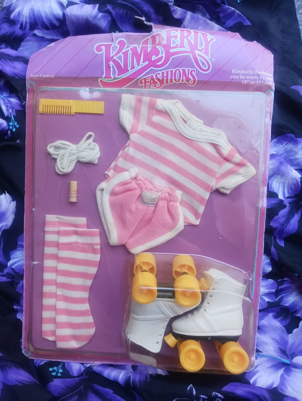 Kimberly Fashions Roller Skates Summer Outfit Leggings 1983 Pink NEW 16/17" Doll